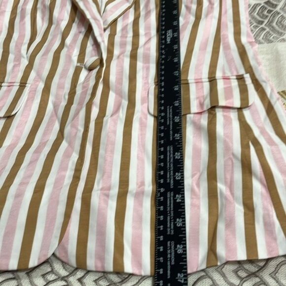 (N3) Frame Pink Brown White Striped br Blazer Jacket NWT Retail $580 Size‎ 6 - Picture 9 of 12